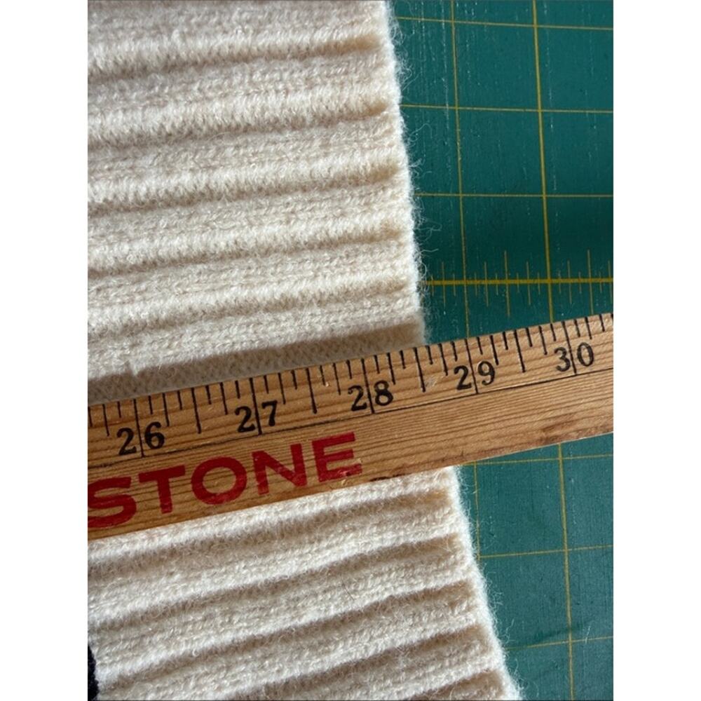 Vine & Love Women's Cream Black Nordic Sweater Cable Knit Crew Neck sz Large - Picture 6 of 6